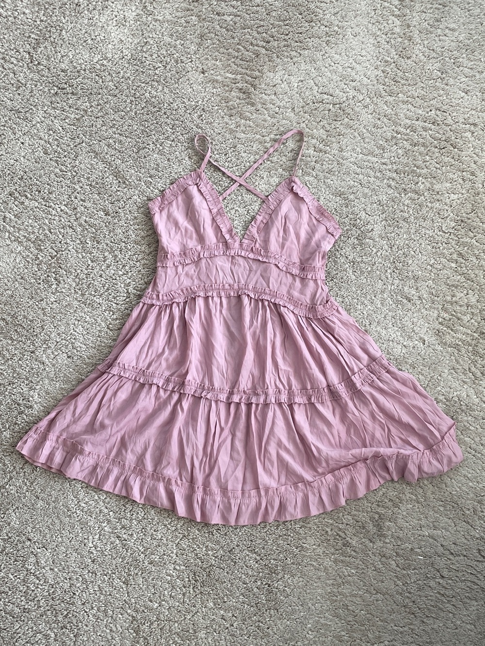 Light Pink Tiered Ruffle Sundress